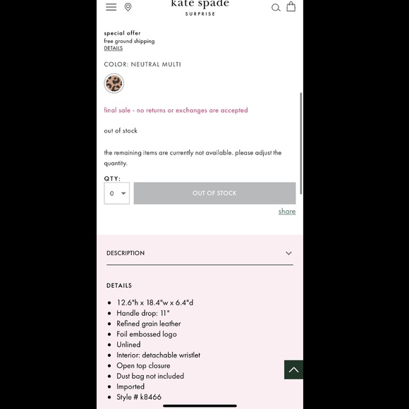 Kate Spade Large Reversible Tote - Picture 10 of 10